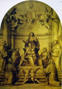 Madonna col Bambino, Sant’Anna e i santi protettori di Firenze (Pala della Signoria), cm. 465 x 308, Museo di S. Marco, Firenze.